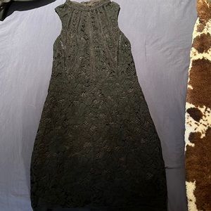 Fitted black lace dress